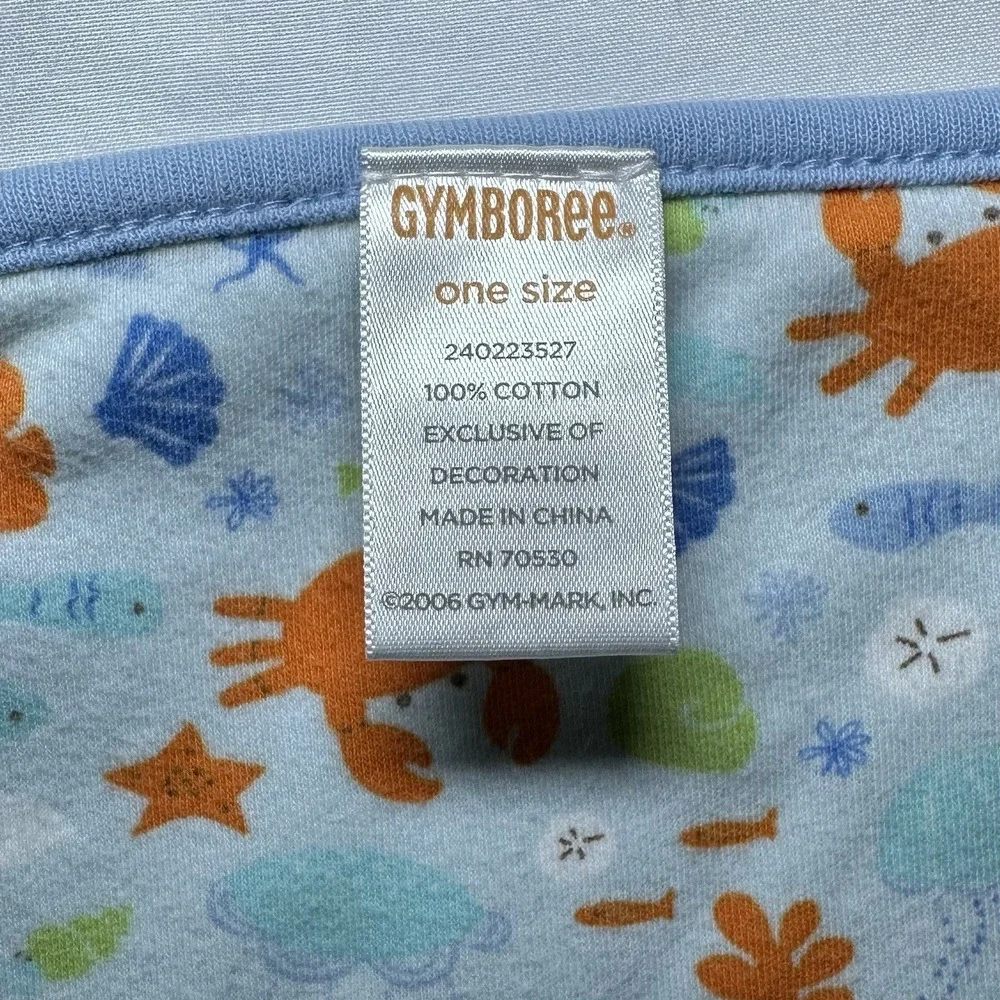 Gymboree Under The Sea Blue Octopus Fish Ocean Reversible Blanket 2006 Vintage